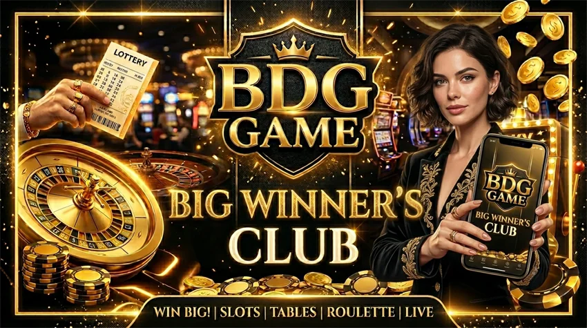 BDG Game black and gold platform artwork